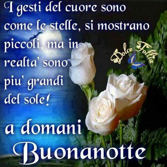 A domani Buonanotte con dolcissima frase da condividere