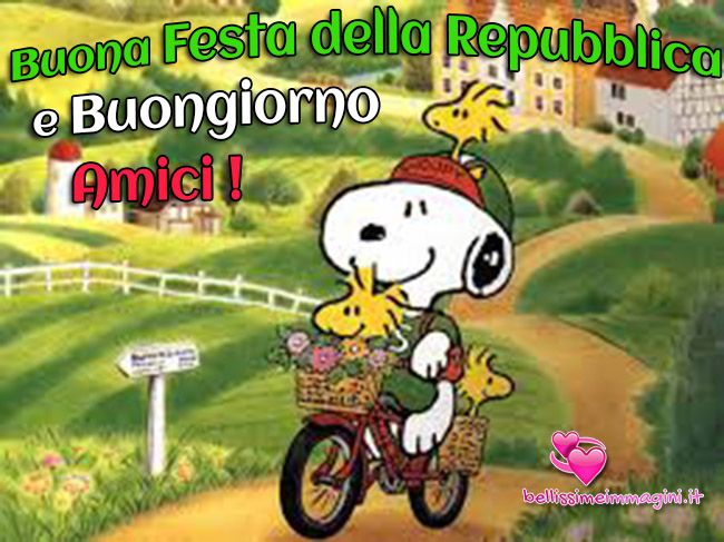 Buongiorno e Buona Festa della Repubblica con Snoopy