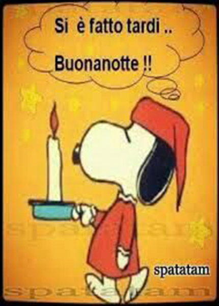 Si è fatto tardi Buonanotte con Snoopy