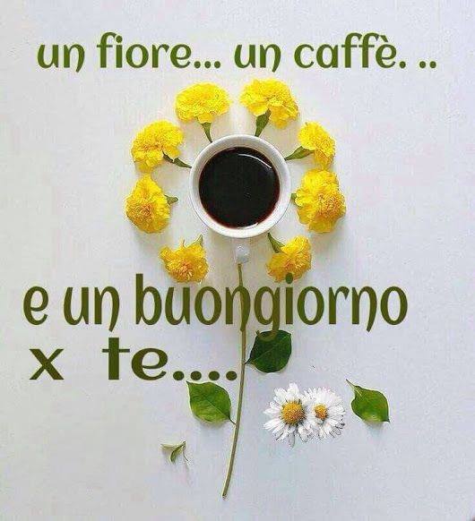 Un fiore un caffè e un buongiorno per te
