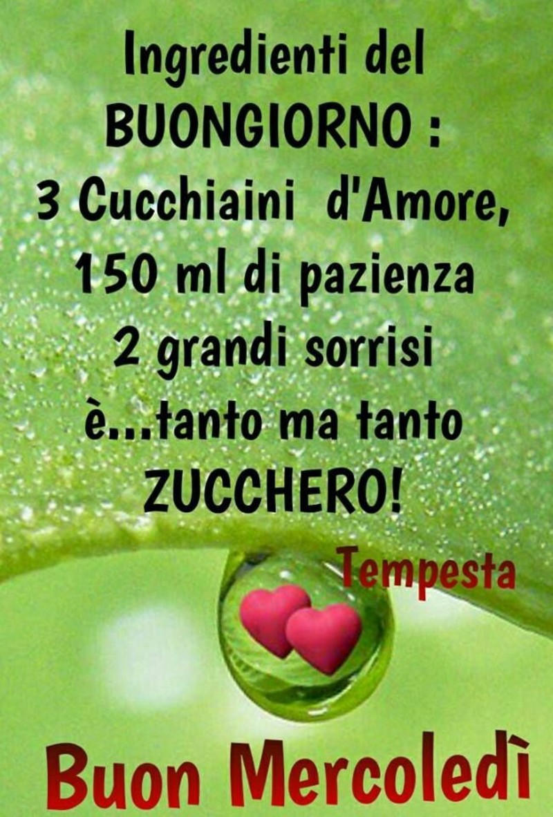 Buon Mercoledì frasi dolci