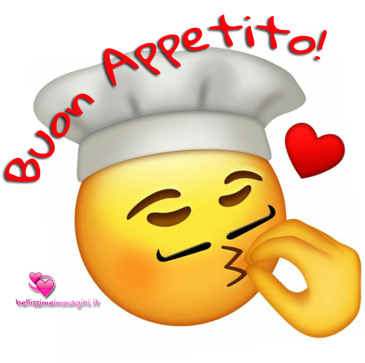 Immagini belle Buon Appetito con Chef emoticon sorriso