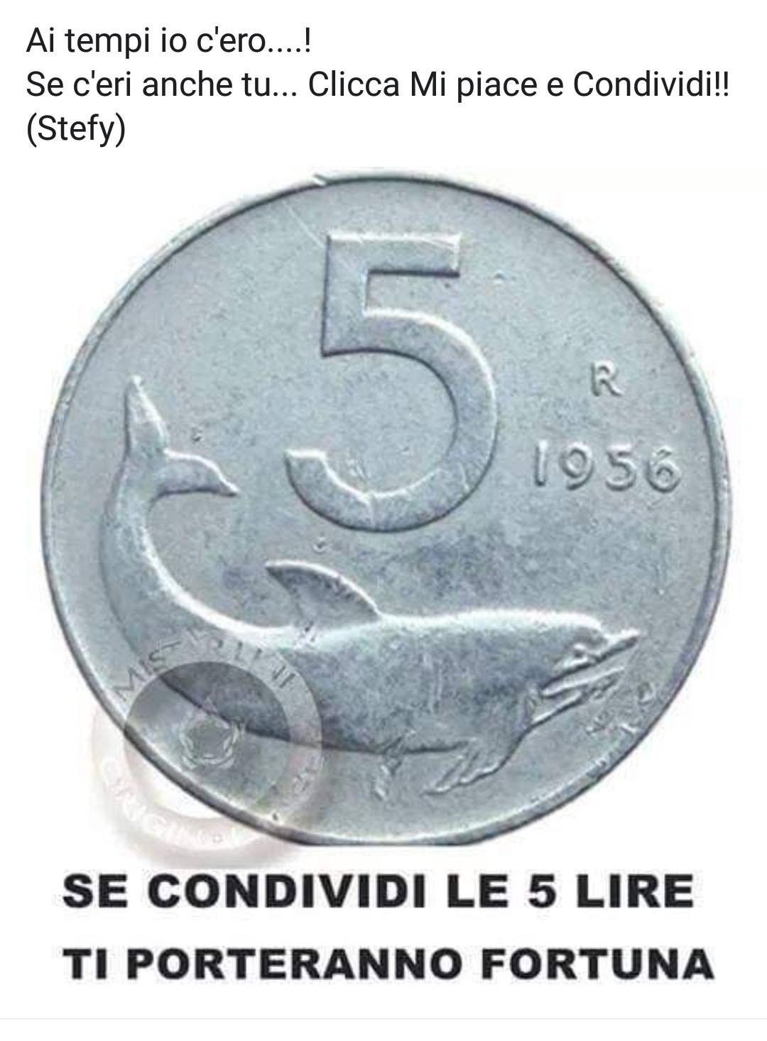 Immagini nostalgia da condividere le 5 lire