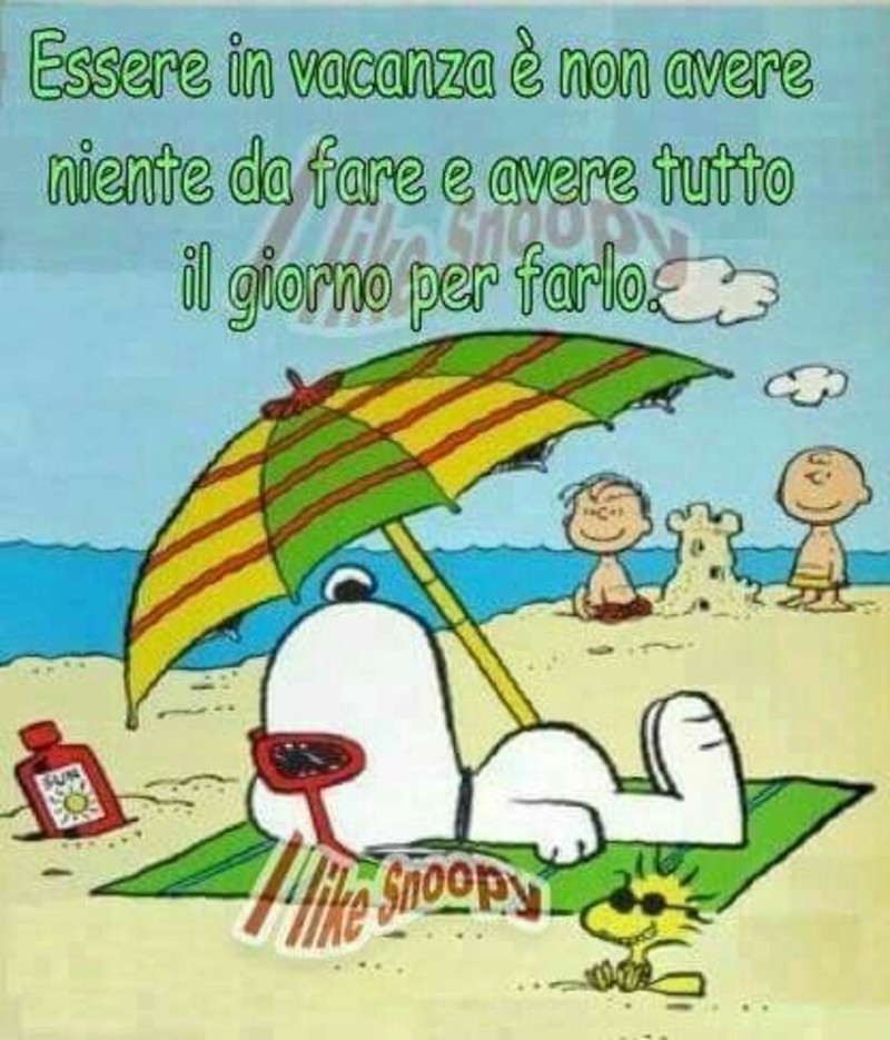 Snoopy Buon Ferragosto frasi immagini