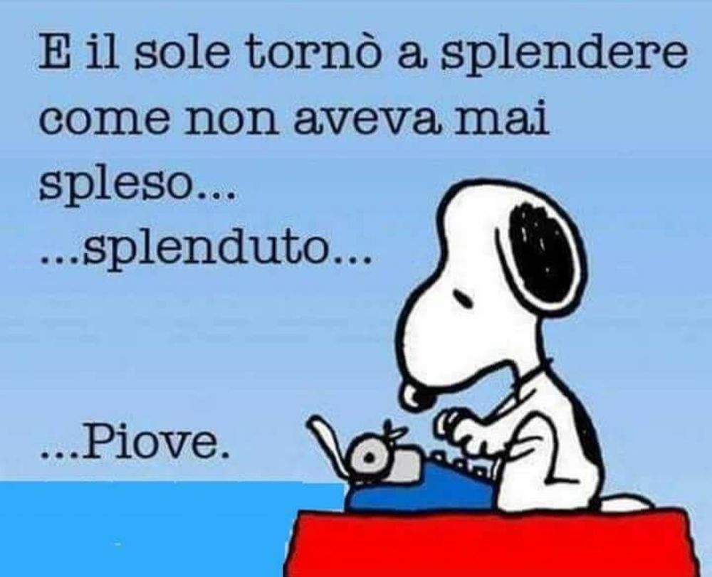 Buongiorno piove immagini con Snoopy