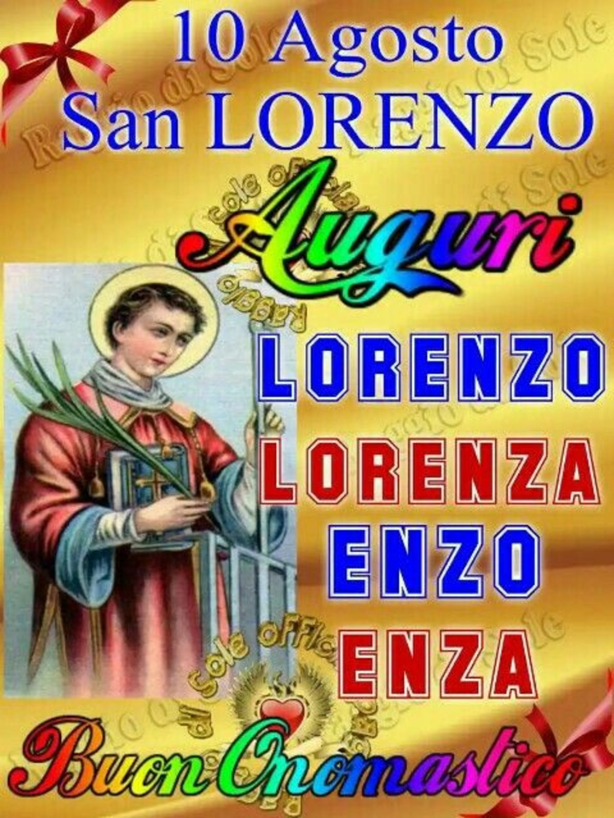 Buon Onomastico Lorenzo Enzo