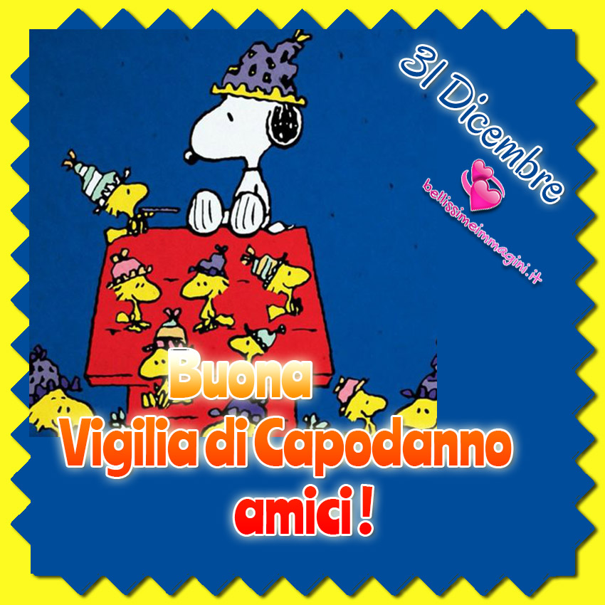 Auguri Vigilia di Capodanno immagini bellissime Snoopy