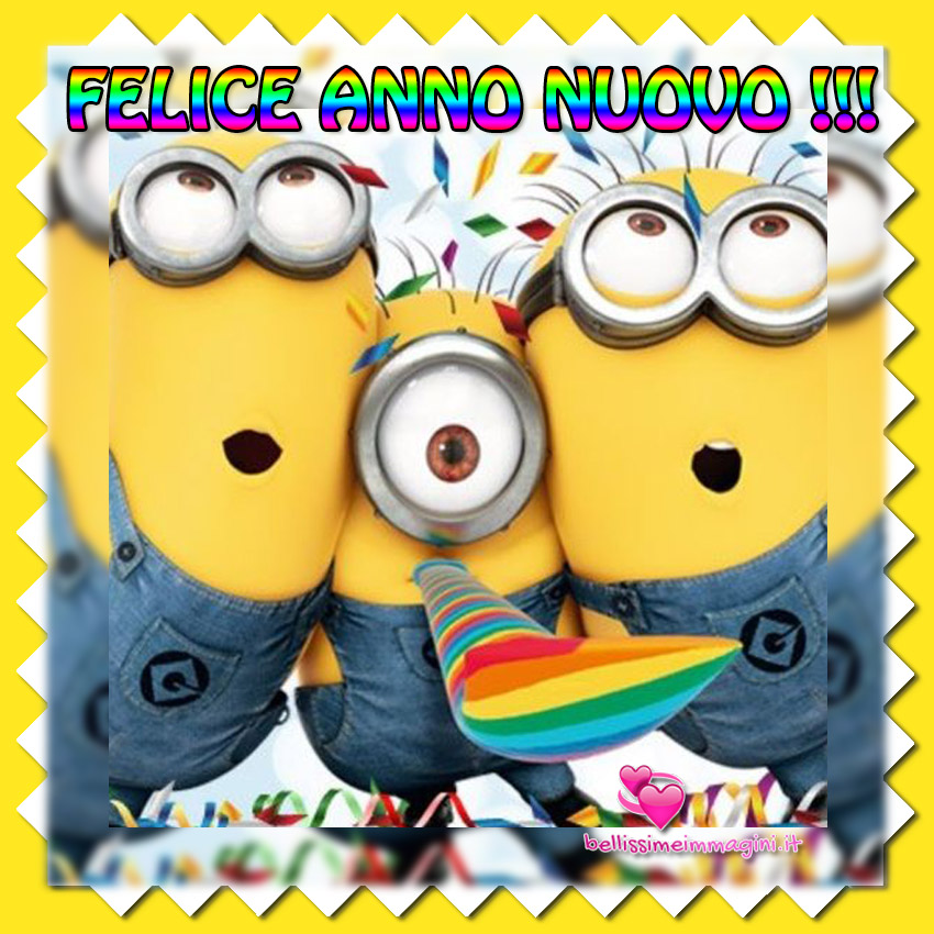 Felice Anno Nuovo immagini Minions WhatsApp