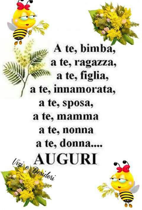 Auguri Festa della Donna a te bimba ragazza figlia