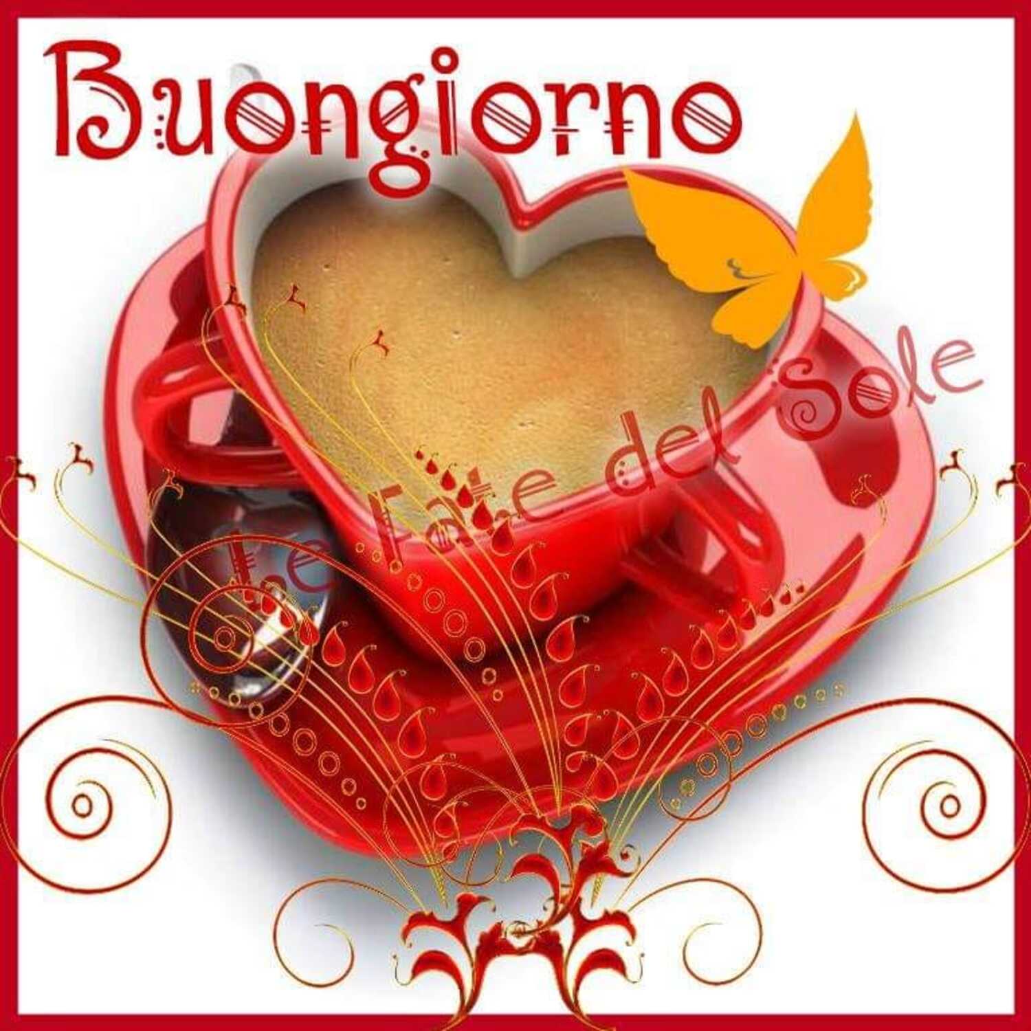 Buongiorno caffè a forma di cuore