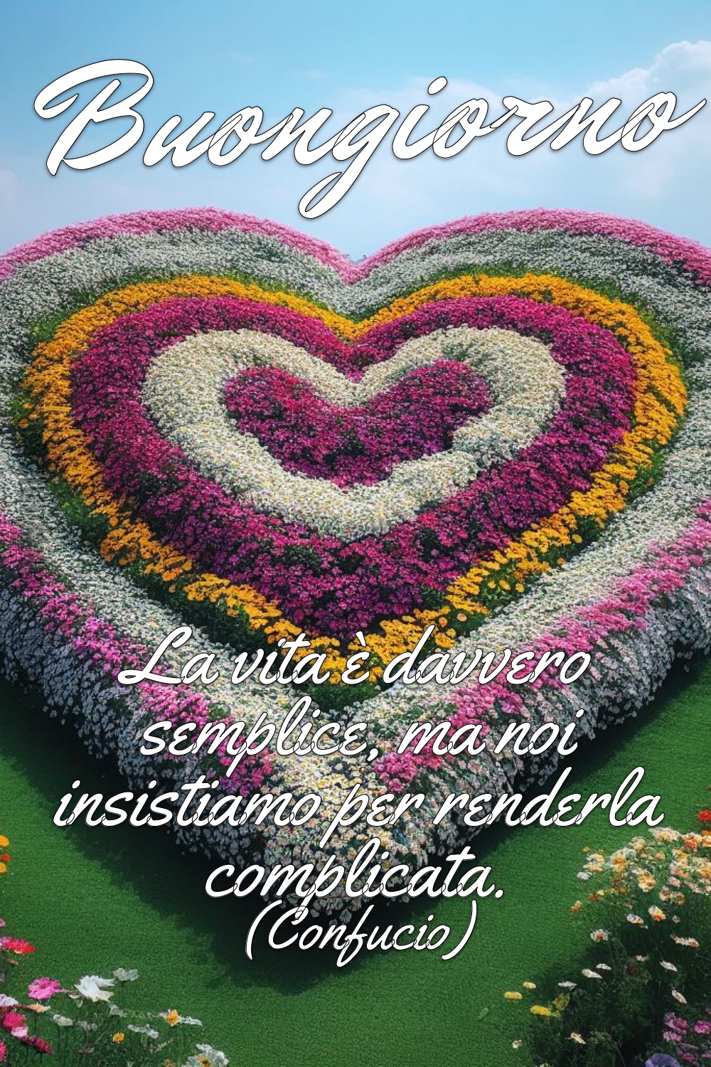 il buongiorno con i fiori e le frasi